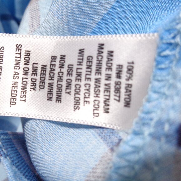 ANA pastel blue and pink plaid button up top - Picture 6 of 6